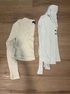 Women’s neutral long sleep top duo